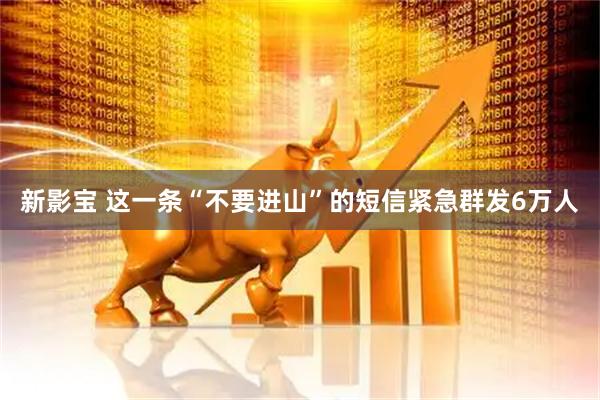 新影宝 这一条“不要进山”的短信紧急群发6万人